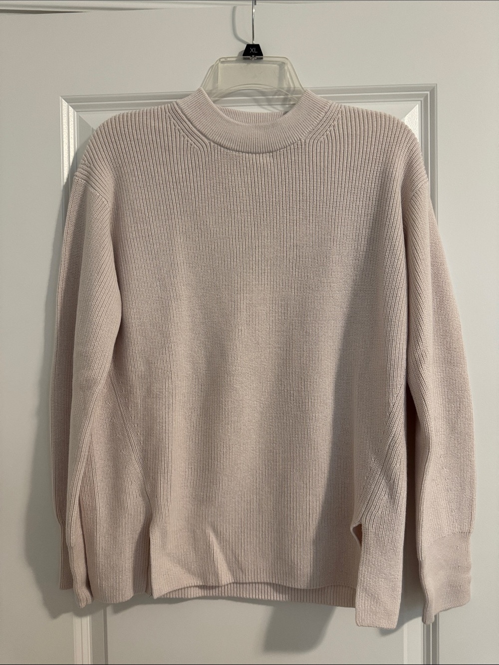 Lululemon Athletica Ribbed Turtleneck Sweater w/Slits - Cream